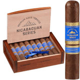 AJ Fernandez Rothchild Cigars 15 Ct. Box, wooden box with 15 cigars inside and one cigar outside with blue and gold band.