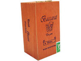Baccarat Cigars Panetela Natural 25 Ct. Box 6.00X38, a wooden cigar box with Baccarat branding and a green seal, designed to hold 25 natural panetela cigars.