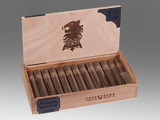 Undercrown Cigars Gordito 25 Ct. Box 6.00X60, an open wooden cigar box displaying 25 cigars inside, with a lion emblem on the inside of the lid.