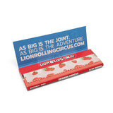 Lion Rolling Circus 1 1/4" Bloody Strawberry Rolling Papers, featuring strawberry print design on the packaging.