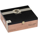 AVO Cigars Classic Maduro No.2 Toro 25 Ct. Box, black and natural wood cigar box with AVOCIGARS logo and label on the front.