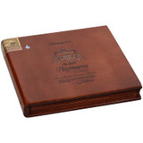 Arturo Fuente Cigars Hemingway Masterpiece Natural 10 Ct. Box, wooden cigar box with engraved logo and artistic design.