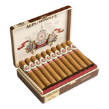 Alec Bradley Cigars Classic Series Habano Toro 20 Ct Box, open wooden cigar box containing twenty Habano Toro cigars with bands, showcasing a premium cigar set.
