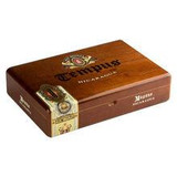 Alec Bradley Cigars Tempus Nicaragua Imperator 20Ct. Box, wooden cigar box with Tempus Nicaragua branding and a decorative band on the corner.