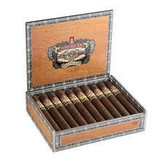 Alec Bradley Cigars American Sun Grown Gordo 20Ct. Box, an open wooden cigar box displaying 20 cigars with branded bands and a decorative interior lid design.
