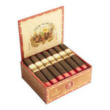 AJ Fernandez New World by AJ Fernandez Cigars Almirante Belicoso 21 Ct. Box, open cigar box displaying 21 cigars with dark wrappers and gold accents inside a decorative box