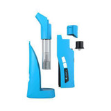 Cookies X G Pen Roam Blue, digital vaporizer device with accessories in blue color including mouthpiece, charging dock, and protective case.