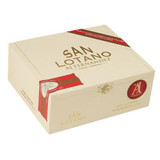 AJ Fernandez San Lotano Oval Maduro Robusto Cigars 20Ct. Box, cream-colored packaging with gold and red accents, featuring the brand logo and product details.