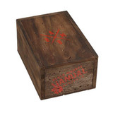 Alec Bradley Black Market Vandal Perfecto Cigars 10Ct. Box, a rustic wooden cigar box with red branding and markings.