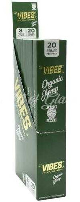 Vibes Organic Hemp King Size Cones 20Pk
