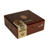 Alec Bradley Tempus Imperator Cigars 24Ct. Box, a rectangular wooden cigar box with a dark brown finish and a gold and red label featuring the Alec Bradley logo, showcasing premium cigar packaging.