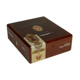 Alec Bradley Tempus Nicaragua Centuria Cigars 24Ct. Box, brown wooden cigar box with gold and red decorative label and branding.
