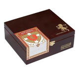 AJ Fernandez Ave Maria Lionheart Earl Cigars 24Ct. Box, wooden cigar box with gold lion emblem and Ave Maria branding.