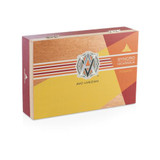 AVO Syncro Nicaragua Fogata Robusto Cigars 20Ct. Box, colorful rectangular cigar box with geometric design and AVO logo.