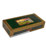 Carlos Torano Casa Torano Robusto Cigars 25Ct. Box, rectangular green and gold cigar box with colorful landscape illustration and brand logo on top.