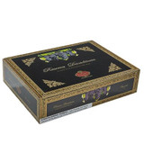 Carlos Torano Decadencia Churchill Cigars 20Ct. Box, a luxurious black and gold cigar box featuring elegant grapevine illustrations and ornate detailing.
