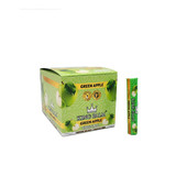 King Palm Wraps King Palm Terpene Infused Mini Cones Single Display 24ct, green apple flavored cone packaging with images of green apples.