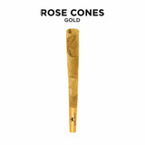 King Palm Wraps King Palm Rose Petal Gold Cones King Size 15/3 Ct, image of a single, gold-colored rose petal cone.
