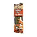 King Palm Wraps King Palm Pumpkin Cream Minis Rolls 20/2Pk, showing a tall, rectangular box with green leaf tubes inside and flavor tips for activation.