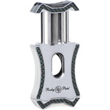 Colibri Rocky Patel Cigar Cutter Viper V Cut Series Silver and Green, sleek metallic cigar cutter with green accents, designed for precision cigar cuts.