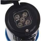 Rocky Patel Diplomat 5 Flame Lighter with Built-in Cutter, close-up view of the lighter's ignition area showing five flame nozzles and built-in cigar cutter.