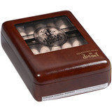Diesel Fools Errand Stubborn Fool 10Ct Cigars, wooden cigar box with transparent top showing cigars inside and branding on the lid.