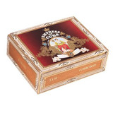 AJ Fernandez Empress of Cuba Connecticut Robusto Cigars 16Ct. Box, a photograph of a rectangular box of cigars with ornate gold and red design, featuring the Empress of Cuba logo and branding on the lid.