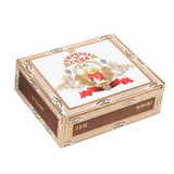 AJ Fernandez Empress Of Cuba Habano Robusto Cigars 16Ct. Box, rectangular cigar box with ornate design, featuring a regal figure and red ribbon on the cover, showcasing the packaging of this cigar product.