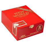AJ Fernandez New World Puro Especial by AJ Fernandez Short Churchill Cigars 20Ct. Box, a red cigar box with gold and white text and logo, designed to hold 20 short Churchill cigars.