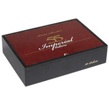 Victor Sinclair Serie '55' Imperial Habano Cigars, rectangular cigar box with a red lid and black sides, featuring gold and white text.