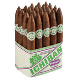 Room 101 Ichiban Habano Cigars, a bundle of premium cigars with brown wrappers and green and white labels, arranged in a decorative package.