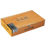 CLE Connecticut 470 Cigars 25Ct. Box, wooden cigar box with metal latch and CLE logo on the lid.