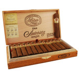 Padron 1964 Anniversary Series Principe Natural Cigars 25Ct. Box, wooden cigar box with cigars inside and branding on the lid.