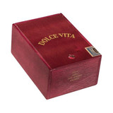 Dolce Vita Cafe Coffee Barberpole Edition Gran Torpedo Cigars 20Ct. Box, a red textured cigar box with gold lettering and a small seal, designed to store premium cigars.
