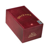 Dolce Vita Cafe Coffee Light Edition Churchill Cigars 20Ct. Box, a red wooden box with gold lettering and a decorative seal