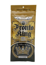 Fronto Leaf Fronto King Natural Tobacco Leaf Banana, front of a resealable gold and black package with branding and a crown logo.