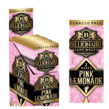 Billionaire Hemp Wraps 25/2ct, pink lemonade flavored hemp wraps in black and gold packaging.