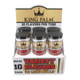 King Palm Wraps King Palm Leaf Cones Minis Variety Pack 20ct, display of multiple mini leaf cone packs arranged in a retail stand.