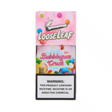 Loose Leaf Grabba Crush Tobacco 10ct, colorful packaging with pink and rainbow design, featuring bubblegum and chew imagery.