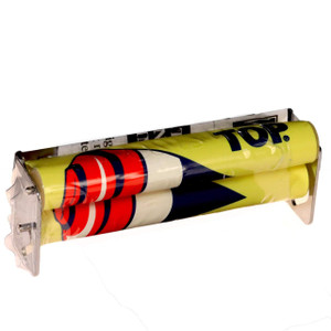 TOP Papers TOP Rolling Machine 70mm Steel 1ct, a yellow and red paper rolling device for rolling cigarettes.