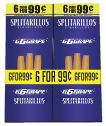 Trendsettah Inc Splitarillos Grape Cigarillos 30 Pouches of 3, blue and yellow packaging with promotional pricing for cigars. Trendsettah Inc Splitarillos Grape Cigarillos 30 Pouches of 3, blue and yellow packaging with promotional pricing for cigars.