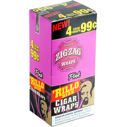 Zig Zag Rillo Wraps Pink 15 Pouches of 4 Zig Zag Rillo Wraps Pink 15 Pouches of 4