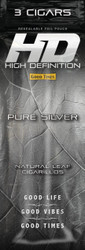 Good Times #HD Cigarillos Pure Silver 15 Packs of 3, resealable foil pouch with leaf design and branding Good Times #HD Cigarillos Pure Silver 15 Packs of 3, resealable foil pouch with leaf design and branding