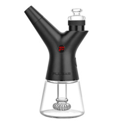 Pulsar Vaporizers Pulsar RoK Electric Oil Rig, black portable oil rig for concentrates with glass water chamber and quartz nail attachment. Pulsar Vaporizers Pulsar RoK Electric Oil Rig, black portable oil rig for concentrates with glass water chamber and quartz nail attachment.