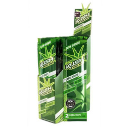 Kush Hebal Hemp Pre-Rolled Cone Wraps 15/2, green packaging with herbal wrap design, indicating slow burning, no nicotine, no tobacco, and suitable for herbal blends. Kush Hebal Hemp Pre-Rolled Cone Wraps 15/2, green packaging with herbal wrap design, indicating slow burning, no nicotine, no tobacco, and suitable for herbal blends.