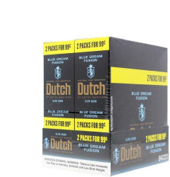 Altadis Dutch Masters Cigarillos Foil Blue Dream 30 Pouches of 2, packaging box showing blue and black design with yellow highlights, labeled '2 Packs for 99¢'. Altadis Dutch Masters Cigarillos Foil Blue Dream 30 Pouches of 2, packaging box showing blue and black design with yellow highlights, labeled '2 Packs for 99¢'.