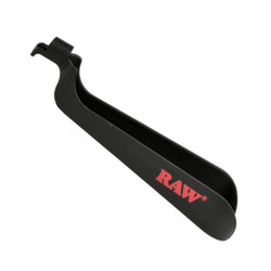RAW Catcher Cone Ashtray - 4.5 inch, black ashtray with a curved design and red RAW logo for smoking residue collection. RAW Catcher Cone Ashtray - 4.5 inch, black ashtray with a curved design and red RAW logo for smoking residue collection.