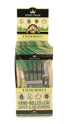 King Palm Wraps King Palm Slim Rolls Size 5pk w/ Boveda 15ct, display box of slim natural leaf wrap rolls with Boveda packs for preserving freshness. King Palm Wraps King Palm Slim Rolls Size 5pk w/ Boveda 15ct, display box of slim natural leaf wrap rolls with Boveda packs for preserving freshness.