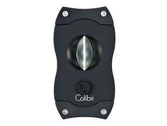 Colibri V-Cutter for Cigars, black cigar cutter with a V-shaped cutting blade and sleek design. Colibri V-Cutter for Cigars, black cigar cutter with a V-shaped cutting blade and sleek design.