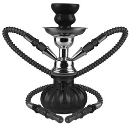 Starbuzz Tobacco 10" Pumpkin 2-Hose Premium Hookah, black and silver-colored hookah with two flexible hoses for smoking. Starbuzz Tobacco 10" Pumpkin 2-Hose Premium Hookah, black and silver-colored hookah with two flexible hoses for smoking.